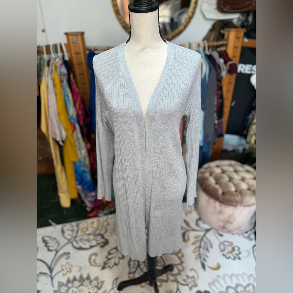 Gray full length cardigan